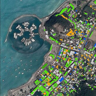 Application thématique : risque et reconstruction (St-Martin - Image Pléaides © AirbusDS, CNES)