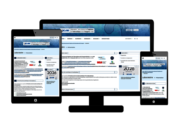 Maquettes du nouveau site web d’ICube présentées pour annoncer sa mise en ligne