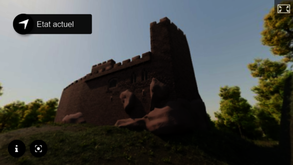 Reconstitution numérique en 3D du château de l’Oedenbourg réalisée dans le cadre de travaux de modélisation patrimoniale