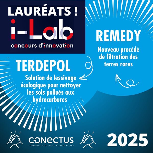 Visuel de la SATT Conectus annonçant TERDEPOL parmi les lauréats du concours i-Lab 2025