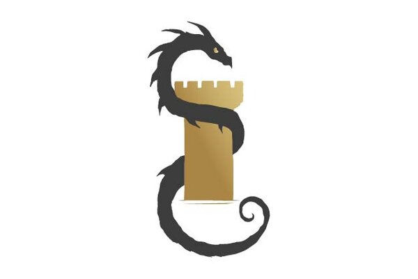 Illustration représentant un dragon autour d’une tour médiévale pour le projet Châteaux rhénans